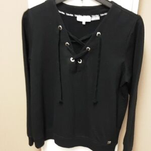 Calvin Klein Black Lace-Up Sweatshirt